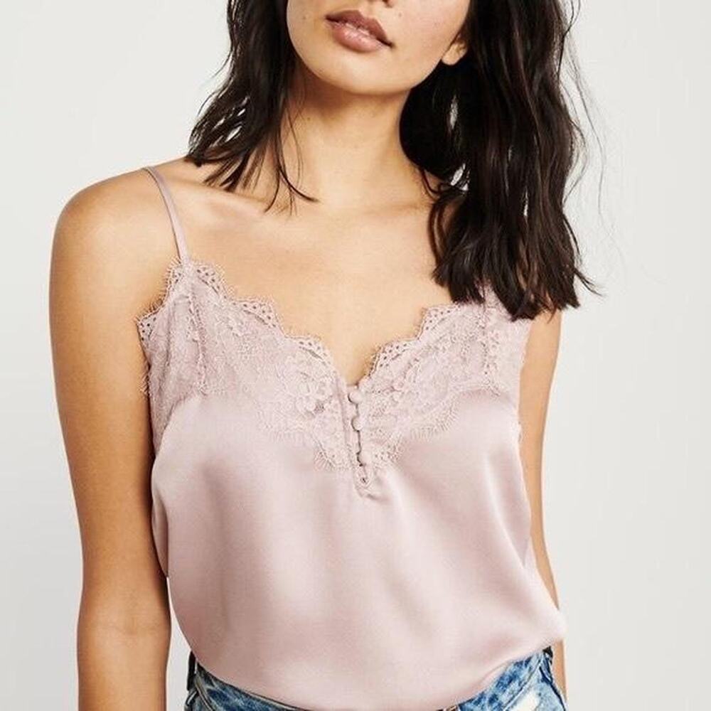 Abercrombie & Fitch Pink Lace Tank - Size S